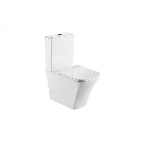 Inodoro cerámico a suelo con cierre suave y tecnología rimless de color blanco Dessin Teka Ströhm
