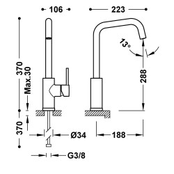 Grifo monomando para cocina 23044007 Cromo. Meidas