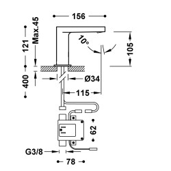 Grifo electrónico lavabo 1 agua TRESTRONIC 205.603.01