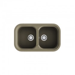 Fregadero sintético de fibra Esmeralda con dos cubetas. Albero.