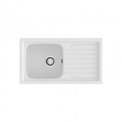 Fregadero sintético de fibra Topacio de Poalgi. Blanco.