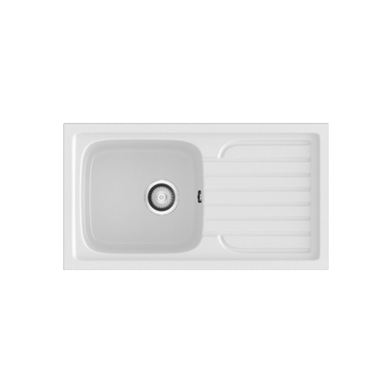 Fregadero sintético de fibra Topacio de Poalgi. Blanco.