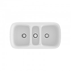 Fregadero sintético de fibra Onice de Poalgi. Blanco.