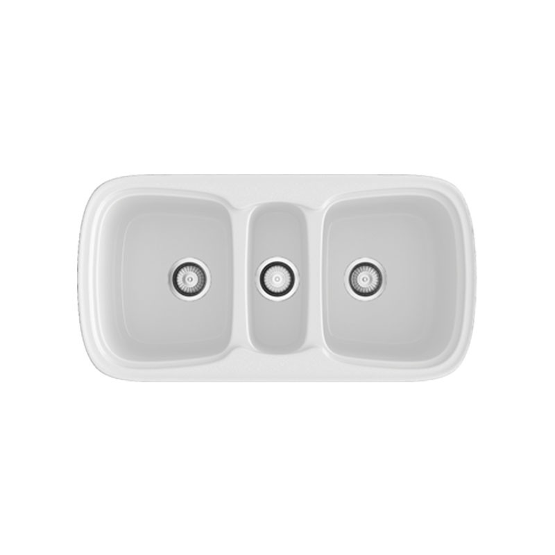 Fregadero sintético de fibra Onice de Poalgi. Blanco.