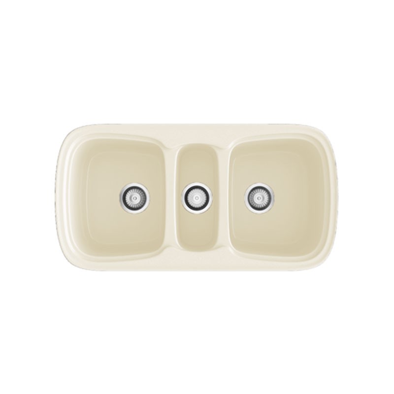 Fregadero sintético de fibra Onice de Poalgi. Pergamón.